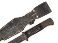 Seitengewehr M84/98 für k98 der Wehrmacht. Nummerngleiches Stück Berg & Co 1940. Im zugehörigen Koppelschuh, ungereinigter Dachbodenfund