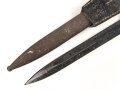 Seitengewehr M84/98 für k98 der Wehrmacht. Nummerngleiches Stück Berg & Co 1940. Im zugehörigen Koppelschuh, ungereinigter Dachbodenfund