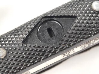 Fahrtenmesser für Angehörige der Hitlerjugend. Hersteller "M7/51/41" Griffemblem sauber entfernt, ungereinigtes Stück