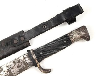 Fahrtenmesser für Angehörige der Hitlerjugend. Hersteller "M7/51/41" Griffemblem sauber entfernt, ungereinigtes Stück