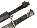 Fahrtenmesser für Angehörige der Hitlerjugend. Hersteller "M7/51/41" Griffemblem sauber entfernt, ungereinigtes Stück