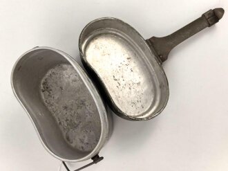 Kochgeschirr Wehrmacht, Originallack, MKL44 Deckel, Unterteil OHW44
