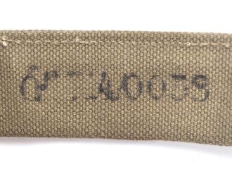Trageriemen für einen Brotbeutel der Wehrmacht. Ungewöhnliche Ausführung mit Reichsbertriebsnummer