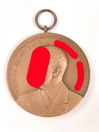 Schützengilde Reutlingen, tragbare Erinnerungsmedaille anlässlich " nationales Schiessen 1933" Vorderseite "Reichskanzler Adolf Hitler" Guter Zustand, Durchmesser 40mm