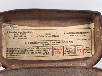 Rechte Koppeltasche für Sanitäter der Wehrmacht. Gebraucht, datiert 1944.