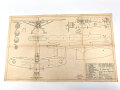 III.Reich, Modellbaubogen Henschel Aufklärer HS126. Guter Zustand, Maße 34 x 54cm