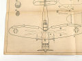 III.Reich, Modellbaubogen Henschel Aufklärer HS126. Guter Zustand, Maße 34 x 54cm