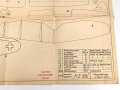 III.Reich, Modellbaubogen Henschel Aufklärer HS126. Guter Zustand, Maße 34 x 54cm