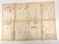 III.Reich, Modellbaubogen Fernaufklärer Dornier Do215. Guter Zustand, Maße 48 x 68cm