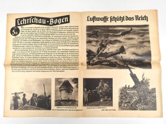 III.Reich, Lehrschau Bogen Nr. 5 " Luftwaffe greift an" Guter Zustand, Maße 42 x 61cm