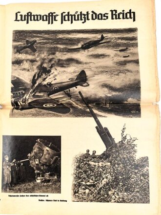 III.Reich, Lehrschau Bogen Nr. 5 " Luftwaffe greift an" Guter Zustand, Maße 42 x 61cm