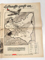 III.Reich, Lehrschau Bogen Nr. 5 " Luftwaffe greift an" Guter Zustand, Maße 42 x 61cm