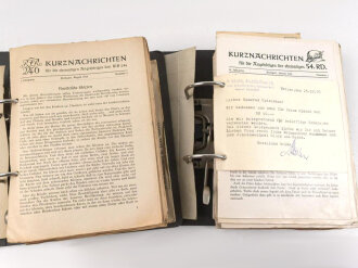 Deutschland nach 1945, zwei DIN A5 Ordner "Kurznachrichten für die ehemaligen Angehörigen  des RIR 246 und 54.RD" Ab Jahrgang 1953, nicht auf Vollständigkeit geprüft