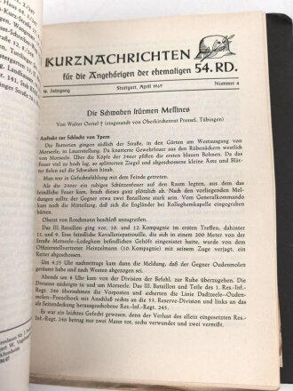 Deutschland nach 1945, zwei DIN A5 Ordner "Kurznachrichten für die ehemaligen Angehörigen  des RIR 246 und 54.RD" Ab Jahrgang 1953, nicht auf Vollständigkeit geprüft