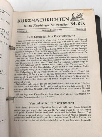 Deutschland nach 1945, zwei DIN A5 Ordner "Kurznachrichten für die ehemaligen Angehörigen  des RIR 246 und 54.RD" Ab Jahrgang 1953, nicht auf Vollständigkeit geprüft
