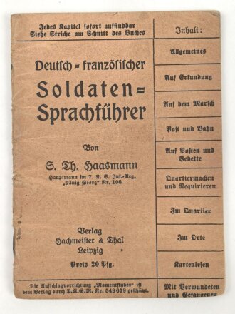 1.Weltkrieg, "Deutsch-Französischer Soldaten...