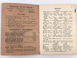 1.Weltkrieg, "Deutsch-Französischer Soldaten Sprachführer" DIN A6, 33 Seiten,