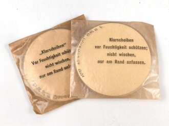 Zwei Satz Klarscheiben für die Gasmaske der Wehrmacht und für die S Maske des Luftschutz
