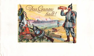 1. Weltkrieg "Das Ganze halt!" Patriotischer Druck, gehört so glaube ich zu wissen in den Deckel einer Zigarrenverpackung