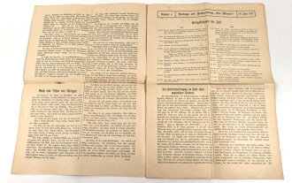 1. Weltkrieg "Feldzeitung - Die Mauer" Nummer 4 vom 30. Juni 1917, gefaltet