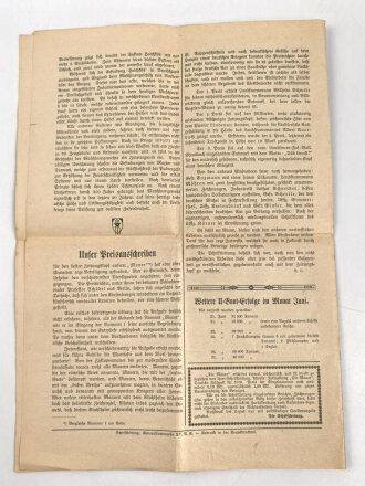1. Weltkrieg "Feldzeitung - Die Mauer" Nummer 4 vom 30. Juni 1917, gefaltet