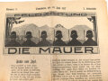 1. Weltkrieg "Feldzeitung - Die Mauer" Nummer 4 vom 30. Juni 1917, gefaltet