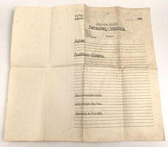 "Patrouillen Meldung" datiert 1918,...