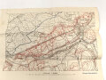 "Patrouillen Meldung" datiert 1918, Rückseitigt eine Gruppen-Karte von Frankreich, 34 x 37,5cm