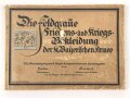 "Die Feldgraue Friedens- und Kriegs Bekleidung der k. Bayerischen Armee" 74 Seiten, stark gebraucht, DIN A4, die ersten Seiten und das Titelblatt mit Loch