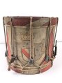 Antike Marschtrommel. Durchmesser etwa 39cm, Originallack, ungereinigt.