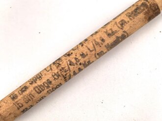 Lahre für 15 cm Granaten der Wehrmacht. Holz, Gesamtlänge etwa 13cm