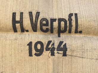 Großer Sack für Heeresverpflegung in sehr gutem Zustand, datiert 1944