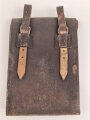 Kartentasche Luftwaffe. Schokoladenbraunes Leder, ungereinigtes Kammerstück einer Fliegerhorstkommandantur, datiert 1938