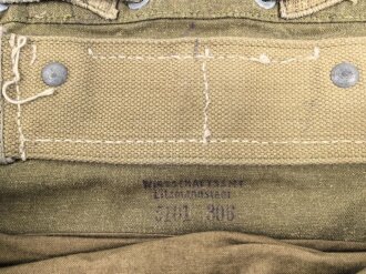 Wehrmacht Heer, Rucksack in Tropenausführung. Hersteller Wirtschaftsamt Litzmannstadt. Leicht getragenes Stück