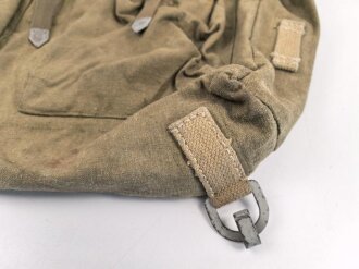 Wehrmacht Heer, Rucksack in Tropenausführung. Hersteller Wirtschaftsamt Litzmannstadt. Leicht getragenes Stück