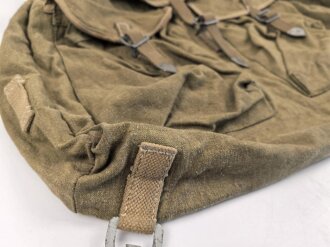 Wehrmacht Heer, Rucksack in Tropenausführung. Hersteller Wirtschaftsamt Litzmannstadt. Leicht getragenes Stück