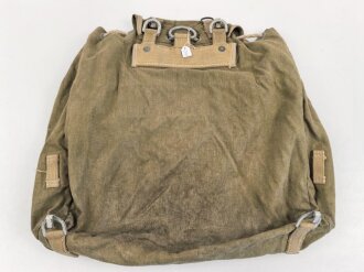 Wehrmacht Heer, Rucksack in Tropenausführung. Hersteller Wirtschaftsamt Litzmannstadt. Leicht getragenes Stück