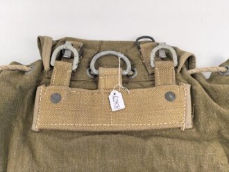 Wehrmacht Heer, Rucksack in Tropenausführung. Hersteller Wirtschaftsamt Litzmannstadt. Leicht getragenes Stück
