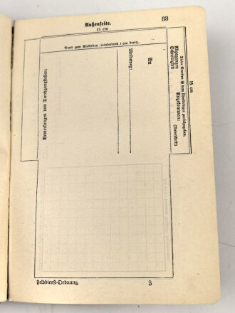 D.V.E.Nr. 267 "Felddienst-Ordnung" datiert 1908, ca. 200 Seiten, DIN A6