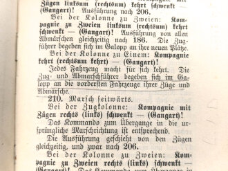 D.V.E.Nr. 256 "Exerzier Reglement für den Train" datiert 1907, 125 Seiten, DIN A6