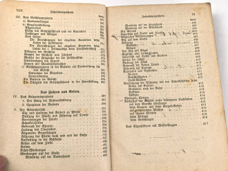 "Leitfaden für den Unterricht und die Ausbildung Kanoniere und Fahrer der säschischen Feldartillerie" datiert 1904, 416 Seiten, DIN A5