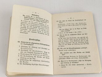 "Grundzüge des Theoretischen Unterrichts der freiwilligen Sanitätskolonnen" datiert 1914, 59 Seiten, über DIN A6