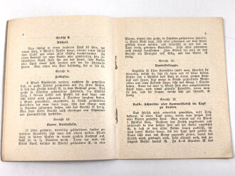 "Kochrezepte für Feldküche und Schützengräben" datiert 1914, 8 Seiten, DIN A6