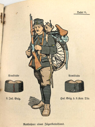 "Kurze Zusammenstellung über die Französische Armee" datiert 1914, 31 Seiten plus Tafeln, DIN A6