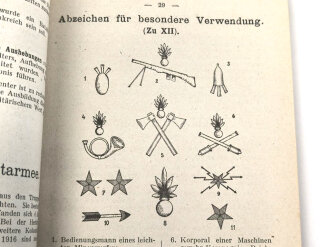 "Kurze Zusammenstellung über die Französische Armee" datiert 1917, 46 Seiten plus Tafeln, DIN A6