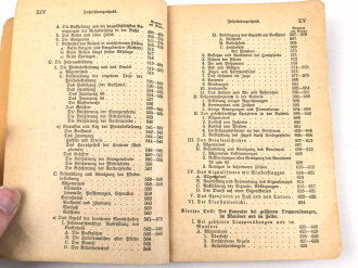 "Der Dienstunterricht für den Kanonier und Fahrer der Feldartillerie" datiert 1908, 162 Seiten, DIN A5