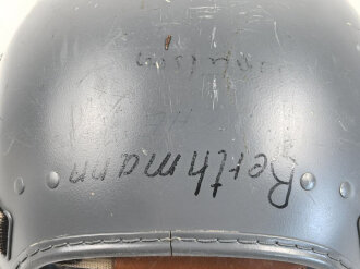 Bundeswehr , Luftwaffe Pilotenhelm Modell " Gueneau " 1990iger Jahre, gebraucht. Das " klare" Visier defekt