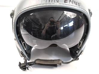 Bundeswehr , Luftwaffe Pilotenhelm Modell " Gueneau " 1990iger Jahre, gebraucht. Das " klare" Visier defekt