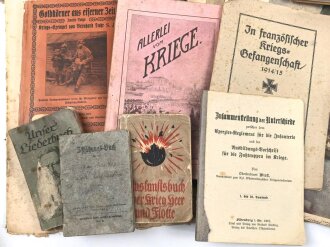 Kaiserreich und 1. Weltkrieg, Konvolut Hefte, Bücher und Papiere. Nicht auf Vollständigkeit oder Zustand geprüft