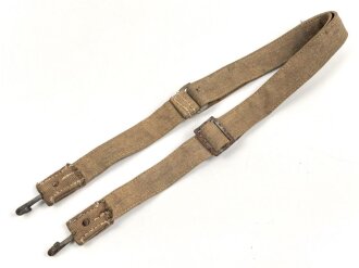 Trageriemen für einen Brotbeutel . Sandfarbene Tropenausführung, guter Zustand